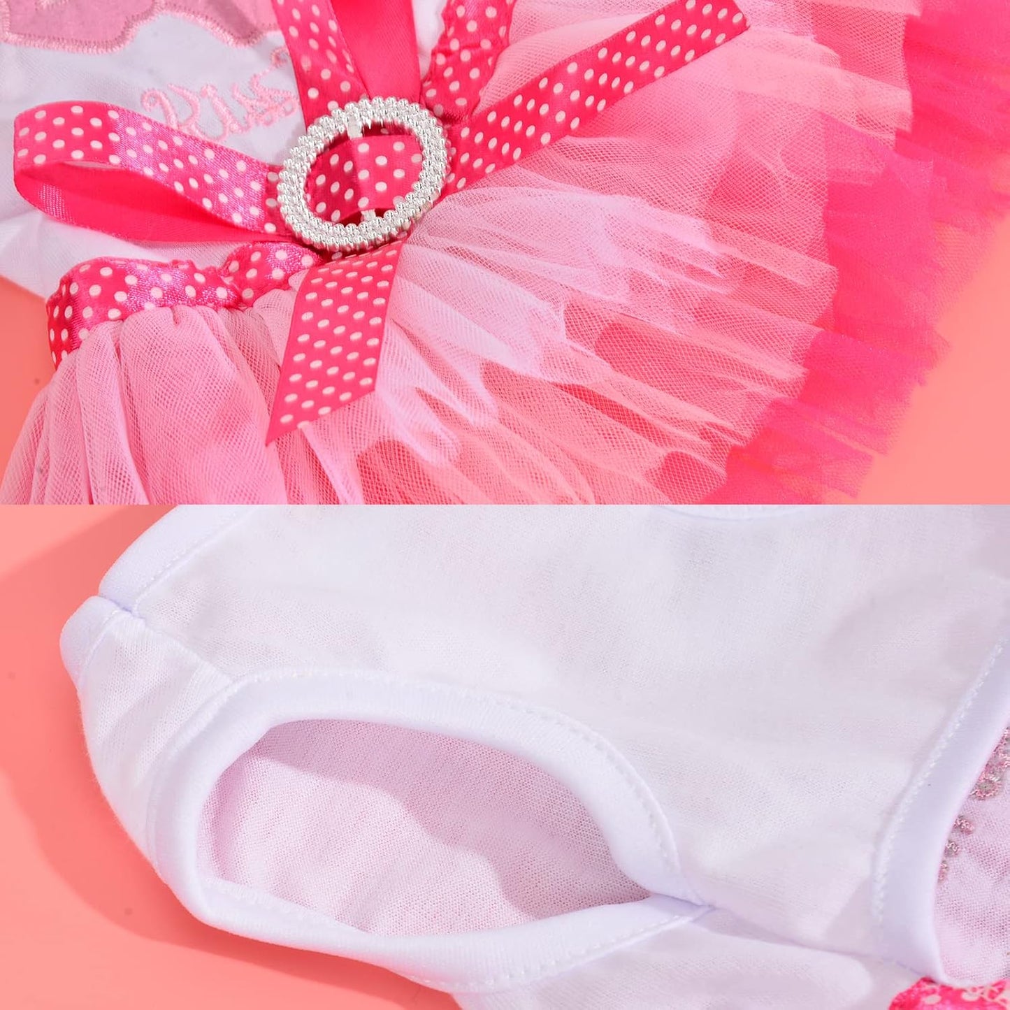 Small Dog Dress Set for Yorkies and Chihuahuas - Lace Tutu Vest Skirt Princess Costume (Green & Pink, X-Small)