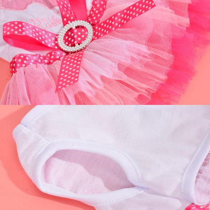 Small Dog Dress Set for Yorkies and Chihuahuas - Lace Tutu Vest Skirt Princess Costume (Green & Pink, X-Small)