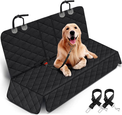 Premium Waterproof Dog Car Seat Cover - Non-Slip Back Seat Protector for Pets, Fits Most Cars, Trucks, and SUVs - Black